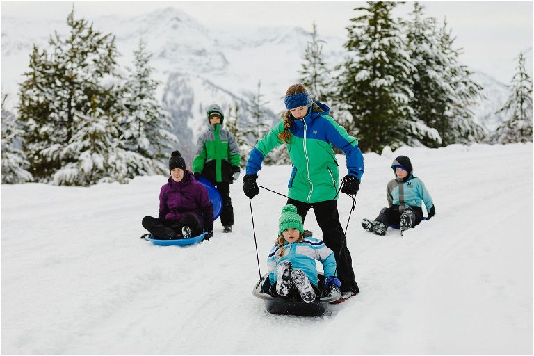 Fernie Tobogganing with kids